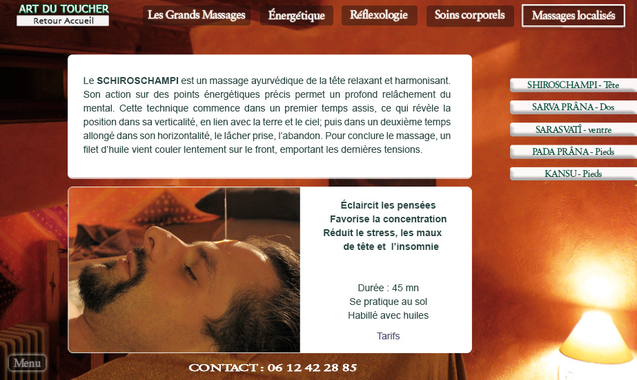 SHIROSCHAMPI : massage ayurvedique, energetique et reflexologie- Montpellier - Clermont l'herault - pezenas